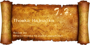 Thomka Hajnalka névjegykártya